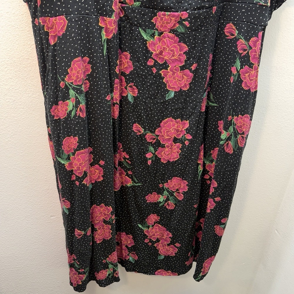 Torrid 5 / 5X Tea Length Stretch Challis Sweetheart Dress POLKA DOT Floral - Picture 5 of 11